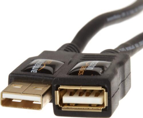 Amazon Basics USB-A 2.0 Extension Cable, Male to Female, 480Mbps Transfer Speed, 6.5 Foot, Black