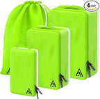 4-Piece Deluxe Compression Packing Cubes Travel - Maximize Space In Luggage With Double Capacity Design, Luxury Compressible Packing Cubes For Travel, Large, Small, & Medium Set