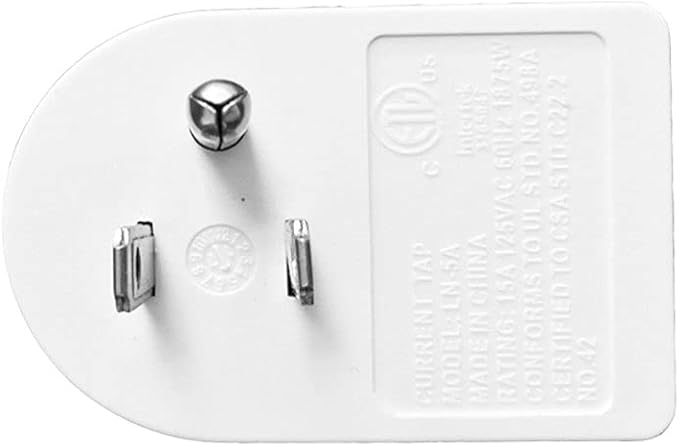 Oviitech 2 Pack Grounded Outlet Wall Tap Adapter with On/Off Power Switch，Single Outlet with Switch in White
