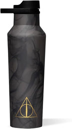 Corkcicle Harry Potter Sport Canteen - Insulated Stainless Steel Water Bottle - Compact & Travel-Friendly - Durable - BPA Free - Non-Slip Silicone Base - Easy Grip - 20 oz - Deathly Hallows