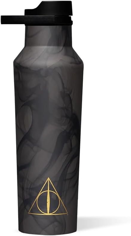 Corkcicle Harry Potter Sport Canteen - Insulated Stainless Steel Water Bottle - Compact & Travel-Friendly - Durable - BPA Free - Non-Slip Silicone Base - Easy Grip - 20 oz - Deathly Hallows