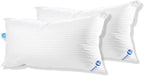 Continental Bedding | Serenity Goose Down Pillow | 700 Fill Power Hungarian White Down | 400TC Cotton Damask Shell | Made in USA | Queen, Medium | 2 Pack