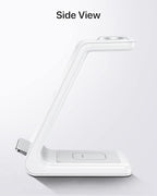 Intoval 3 in 1 Wireless Charging Station for iPhone and Apple Watch,Fast Wireless Charger Stand,Compact Desk Charging Dock for iPhone17 16 15 14 13/Pro/Max, iWatch11 10 9 Ultra/SE 3/4,AirPods