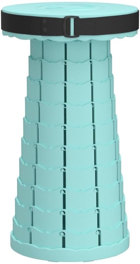 ALEVMOOM Upgraded Portable Collapsible Stool with Cushion, Telescoping Folding Stool for Adults, Lightweight Yet More Sturdy Capacity 600 lbs for Camping Fishing Hiking BBQ