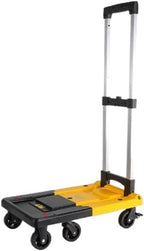 Folding Portable Platform Trolley Heavy Duty Luggage & Cargo Cart Small Household Trailer for Moving Warehouse Transport Black & Yellow Large Size