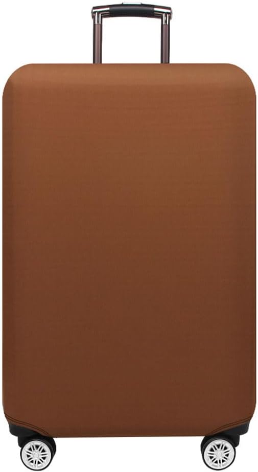 Morbuy Luggage Cover for Suitcase, Modern Solid Color Business Suitcase Cover Protector Fit 18-32 Inch Luggage, Baggage Covers with Zipper for Travel (M(22-24inch suitcase),Brown)
