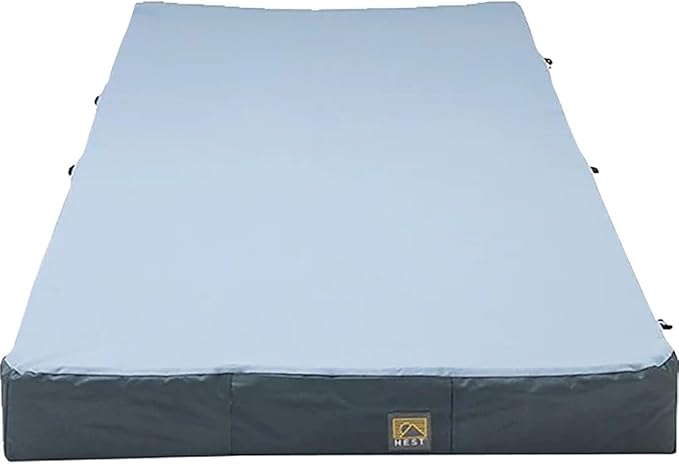 HEST Foamy Camping Mattress Pad - Memory Foam Portable Roll Up Sleeping Cot Mattress for All Adventures - Dual Layer Comfort & Support - No Pump Needed - Water-Resistant Design - Easy Carry Handle