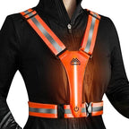 LED Reflective Vest Safety Gear, Light Up Vest for Night Walking Cycling, High Visibility Running Vest with Reflective Strips