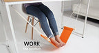 Home-organizer Tech Portable Adjustable Foot Hammock for Corner Desk Office Foot Rest Mini Under Desk Foot Rest Hammock for Home, Office, Airplane, Travel, Study and Relaxing (Blue White Strip)