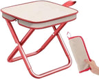 Portable Stool, 13 Inch Small Folding Stool for Adults, Ultralight Black Camping Stools for Hiking and Fishing, Hold Up to 265 LBS (Red)