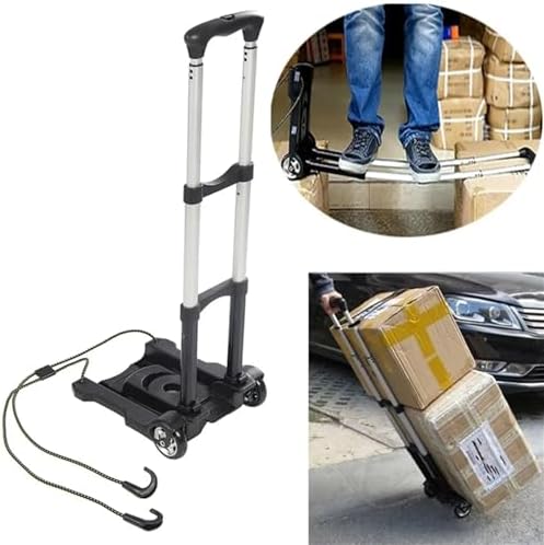 Heavy Duty Foldable Hand Trolley Cart Portable Folding Truck for Travel Shopping Camping & Garden Luggage & Pallet Transport (Purple)