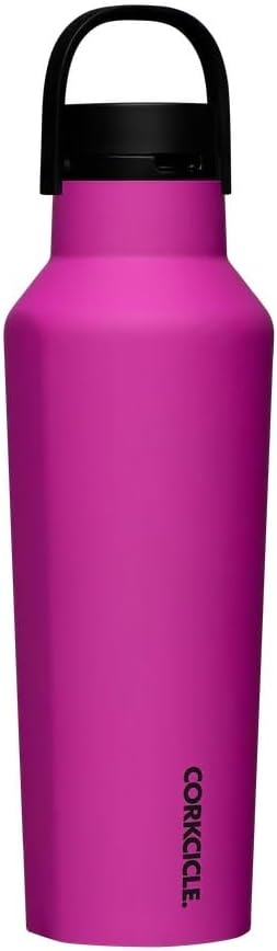 Corkcicle Classic Sport Canteen - Insulated Stainless Steel Water Bottle - Compact & Travel-Friendly - Durable - Dishwasher Safe - BPA Free - Wide Mouth - Non-Slip Silicone Base - 20 oz - Berry Punch