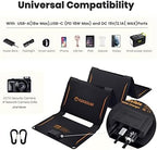 FlexSolar 40W Foldable Solar Panel Charger with USB-C and USB-A Outputs for Phones, Power Banks, Tablets - Waterproof for Camping, Hiking, Backpacking