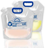 WaterStorageCube Premium Collapsible Water Container Bag, BPA Free Food Grade Clear Plastic Storage Jug for Camping Hiking Backpack Emergency, No-Leak Freezable Foldable Water Bottle 1.3/2.6 Gallon