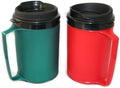 GAMA Electronics 2 ThermoServ Insulated Coffee Mugs 12 oz (1) Green & (1) Red