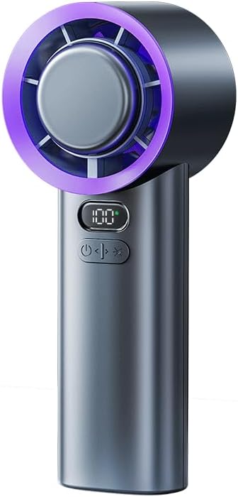 Portable Fan For Travel Mini: Small Pocket Handheld Fan Personal Rechargeable Turbo Battery Operated USB High Speed Keeping Cool In Hot Weather Summer Beach For Women - Gray