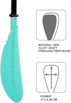 Kayak Paddle - Adjustable 2 Pieces Aluminum Alloy Shaft with Glass Fiber Blade for Surfing,Oar Fishing Easy Packable Travel