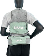 Umai Hydration Running Vest, Hydration Vest with Two Flasks, Green