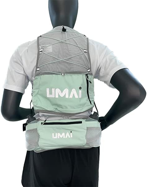 Umai Hydration Running Vest, Hydration Vest with Two Flasks, Green
