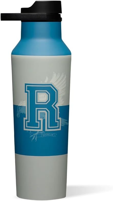 Corkcicle Harry Potter Sport Canteen - Insulated Stainless Steel Water Bottle - Compact & Travel-Friendly - Durable - BPA Free - Non-Slip Silicone Base - Easy Grip - 20 oz - Ravenclaw
