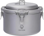 Valtcan 3200ml Titanium Rice Cooker Pot Home and Camping Backpacking Bento Lunch Box with locking Lid for Rapid Easy Rice Making 867g