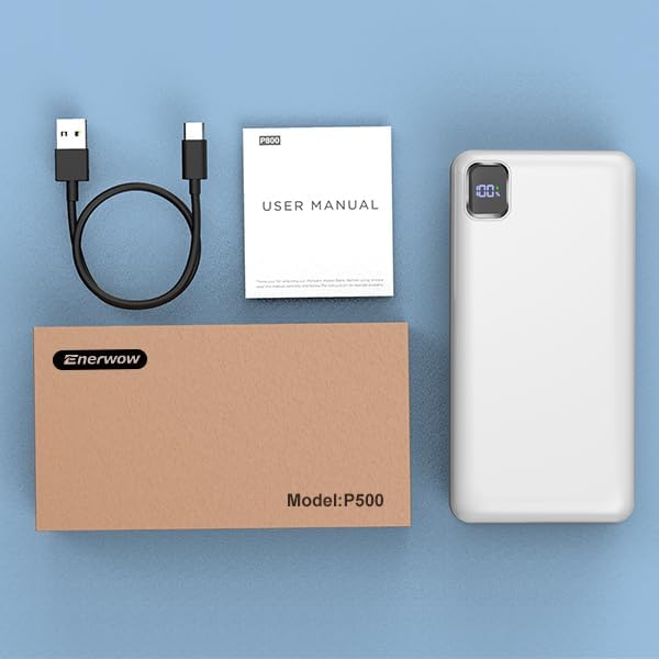 Portable Charger 50000 mAh Power Bank PD 30W and QC 4.0 PowerBank Fast Charging External Battery Pack with USB-C LED 3 Outputs & 2 Inputs Portable Charging for iPhone 15 14 13 pro, Samsung