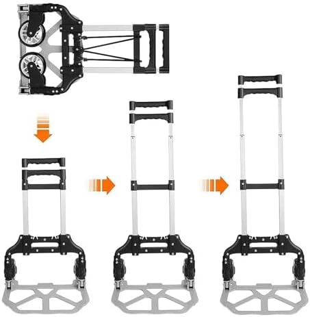 Foldable Portable Hand Truck Lightweight Collapsible Trolley Cart for Luggage Shopping & Travel Ideal for Home Use & Easy Transport