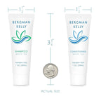 Bergman Kelly - Hotel Toiletries Bundle - White Tea, 1 oz each, 125 Pieces - 5-Piece Set: 25 each Round Bar Soap, Shampoo, Conditioner, Body Lotion & Body Wash - Bulk Mini Guest Amenities