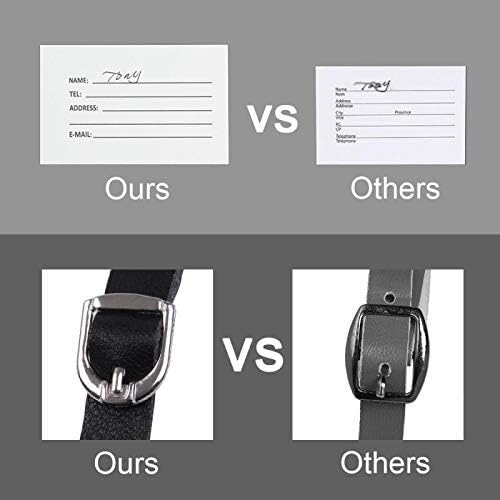 Vigorport Luggage Tags, Leather Personalized Suitcase Tag Set Luggage id Tags Labels Travel Accessories-Set of 4