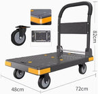 HeavyDuty Folding Flatbed Trolley Cart with Swivel WheelsPortable Steel Hand Truck for Office Moving Transport and Easy LoadingVersatile Push Cart for Home & Work