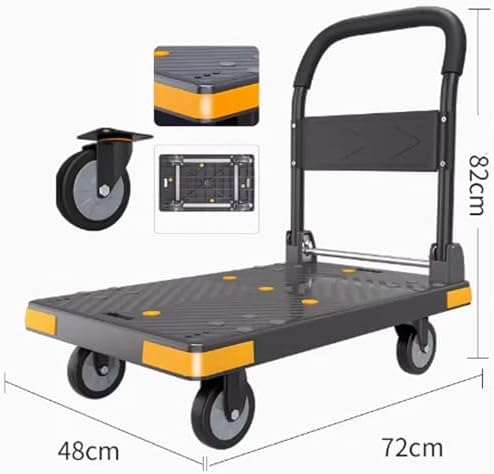 HeavyDuty Folding Flatbed Trolley Cart with Swivel WheelsPortable Steel Hand Truck for Office Moving Transport and Easy LoadingVersatile Push Cart for Home & Work