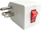 Oviitech 4 Pack Grounded Outlet Wall Tap Adapter with On/Off Power Switch，Single Outlet with Switch in White