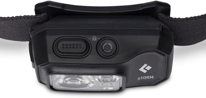 BLACK DIAMOND Storm 450 LED Headlamp, Waterproof and Dimmable Battery Powered Head Lamp for Camping, Hiking, Hunting, Running, Work with Red Light Head Lamp Mode, Black