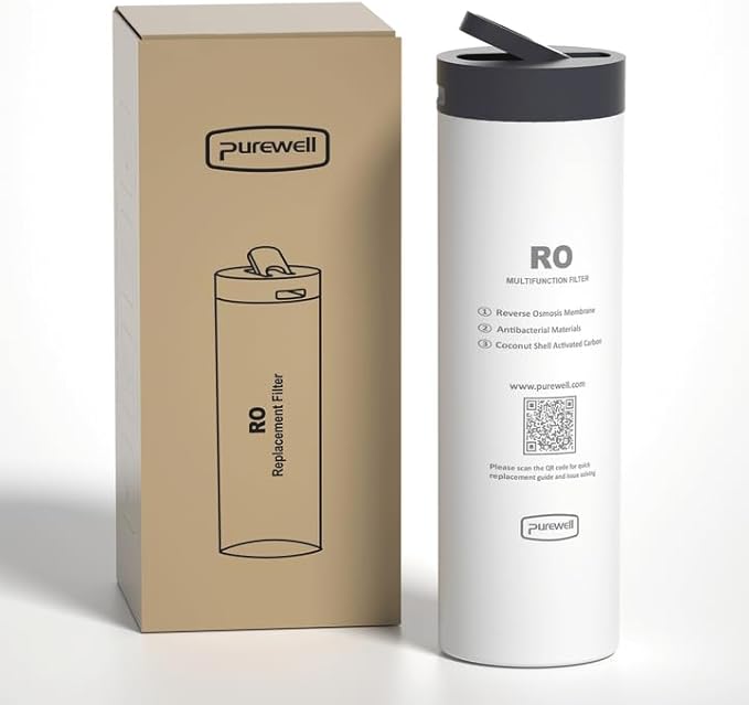 Purewell® K8680 RO Water Purifier System，Replacement RO Filter Cartridge，5-Stage Portable Water Filtration,Survival Gear Purification for Drinking，Team Camping，Travel