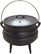 Cuisiland 8.5QT Cast Iron Potjie Cauldron Pot with Lid & 3 Legs – Pre-Seasoned South African-Style Campfire Pot for Outdoor Cooking, Soups, Stews & Braising – Heavy-Duty Cast Iron Dutch Oven