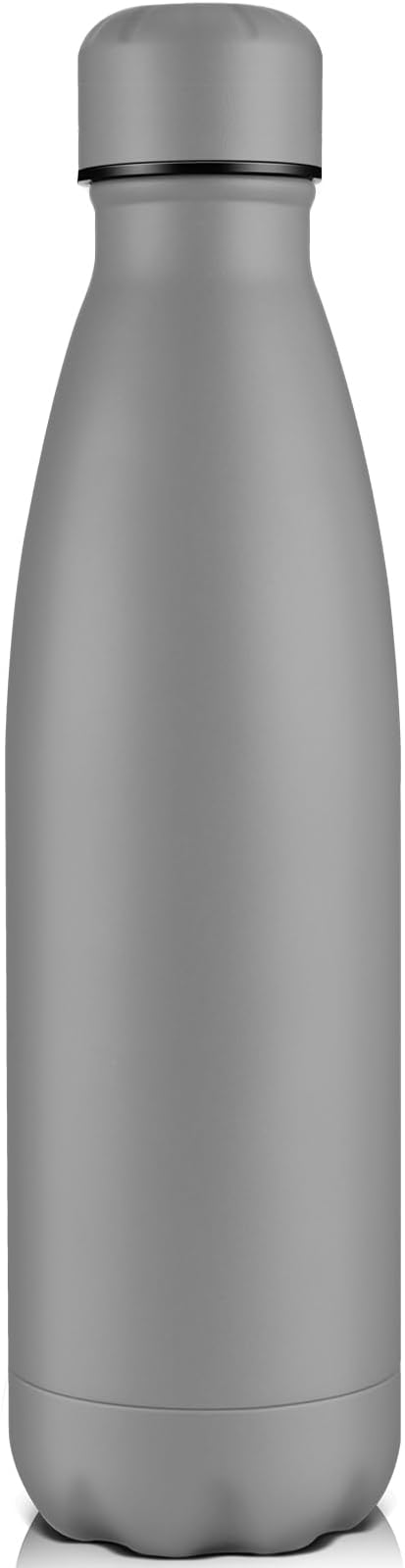 Volhoply 25oz Insulated Water Bottle 1/2/4 Pack, Double Wall Stainless Steel Vacuum Bottles, Keeps Cold & Hot, BPA Free Leak Proof Bottles (Gray,1 Pack)
