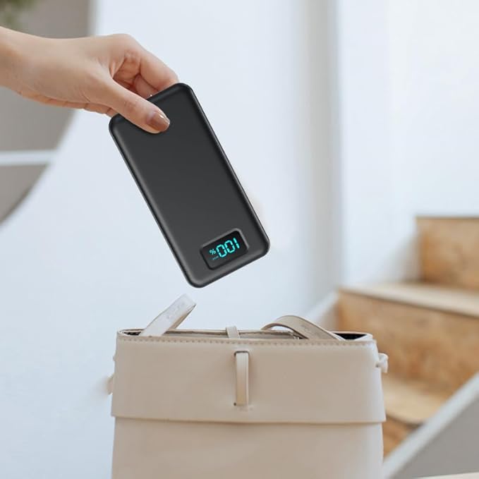 Portable Charger with Built-in AC Plug and Cables,13800mAh USB C Fast Charging Power Bank,Travel Essentials Portable Phone Charger Battery Pack for iPhone 17/16/15/14/13,Galaxy,Android-Graphite Black