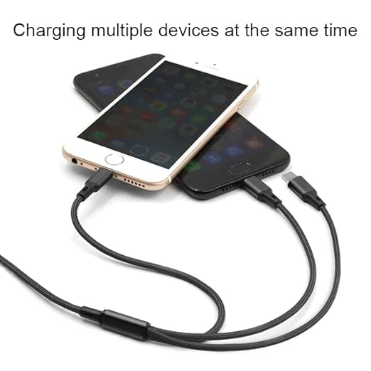 Puxnoin Multi Charging Cable, 4Pack Multi Charger Cable Short 1FT Braided Universal 3 in 1 Multiple USB Cable Charging Cord with Type-C, Micro USB Port Connectors for Cell Phone, Tablets