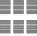 HAVLULAND Turkish Beach Towels Oversized -100% Turkish Cotton Super Soft Lightweight - Absorbent and Quick Drying Bath Towel - Sand Free Beach Towel - Turkish Towels for Adults (Grey, 6 Pack)