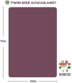 Alpaca Wool Blanket - Twin Size Bed Throw & Warm, Lightweight, Couch or Camp - Outdoor - 75 x 38 Inches (Blue & Purple)