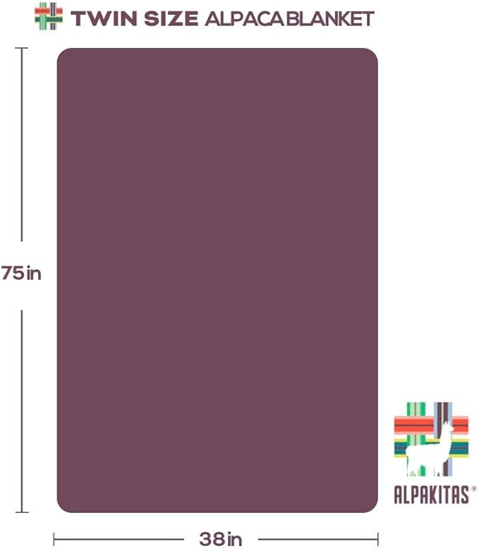 Alpaca Wool Blanket – Twin Size, 75 x 38 Inches – Warm & Lightweight – Couch, Bed, or Outdoor Blanket – Gray