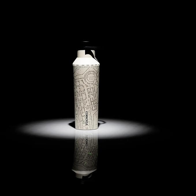 Corkcicle Harry Potter Sport Canteen - Insulated Stainless Steel Water Bottle - Compact & Travel-Friendly - Durable - BPA Free - Non-Slip Silicone Base - Easy Grip - 20 oz - Marauder's Map