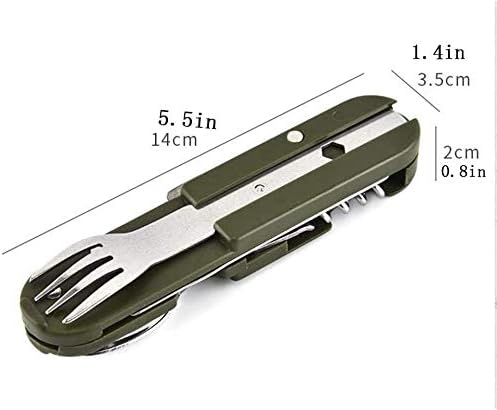 Detachable Camping Tableware Set - Portable 5-in-1 Stainless Steel Travel Set, Multifunctional Folding Outdoor Utensils (1 Pack)
