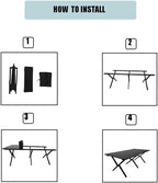 Portable Low Alluminum Roll Up Travel Folding Table for Beach, Camping, & Picnic – Compact, Lightweight, Multi-Purpose for Indoor & Outdoor Use (Black)