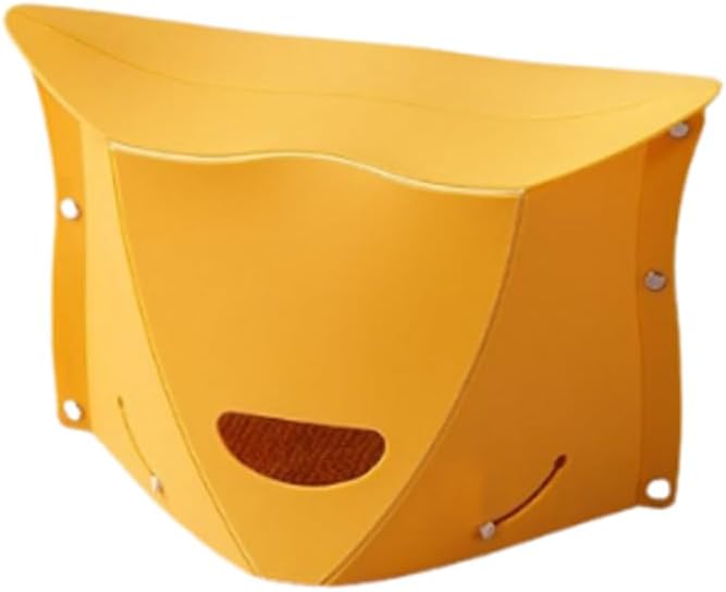 Folding Portable Camping Hiking Stool with Handbag Function - Lightweight Collapsable Travel Chairs for BBQ, Library & Backpacking - Outdoor Ultralight Mini Step Stool Foldable(Yellow Large)