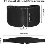 100% Mulberry Silk Sleep Mask, Large Adjustable Eye Cover for Sleeping, Comfortable, Pressure-Free and Breathable Sleeping Masks for Women Men - Black