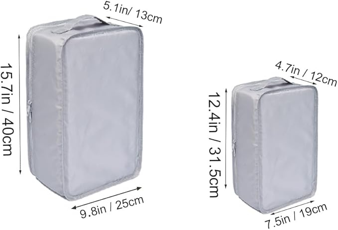 Travel Shoe Bags, Foldable Waterproof Shoe Pouches Organizer-Double Layer (2+2 Grey Shoebags)