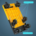 Large Folding Flatbed Hand Truck Portable Trolley for Cargo Luggage and Household Use Heavy Duty Black Utility Cart Ideal for Couriers and Moving.