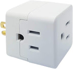 Uninex PS36 3-Outlet Grounded Plug Cube Taps, Extra-Wide Adapter Spaced, Easy Access, Compact, ETL Listed, 3-Pack