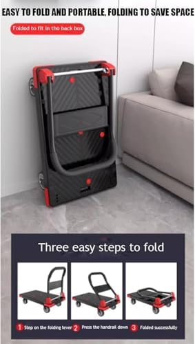 ty Folding Flatbed Trolley Cart with Swivel WheelsPortable Hand Truck for Office Moving Transport and Easy LoadingDurable Steel Push Cart for Versatile Use